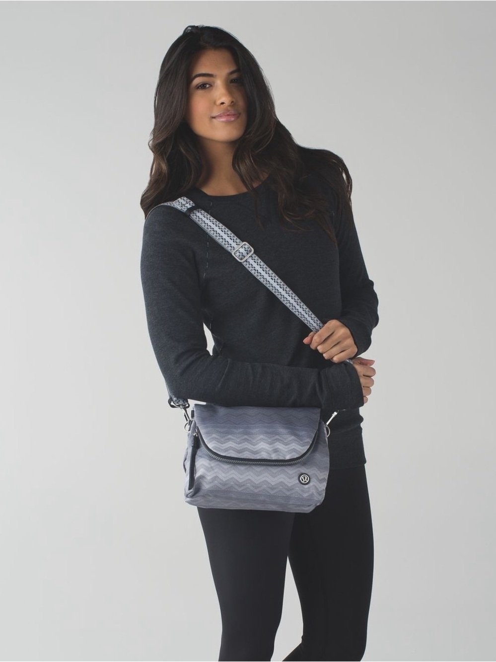 Rare Lululemon Party Om Bag Gradient Zig Zag Grey Crossbody